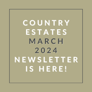 a brown background with the words county estates march 2024 newsletter is here