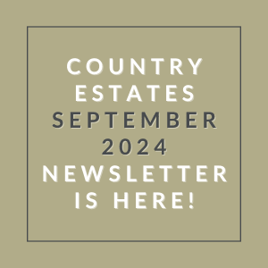 a brown background with the words county estates september 2024 newsletter is here
