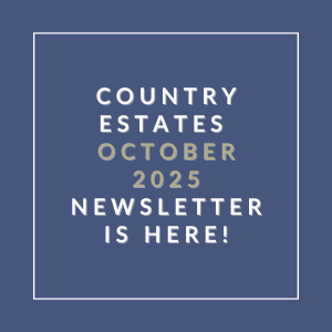 The image announces the availability of the Country Estates October 2025 newsletter.