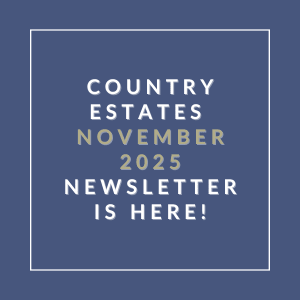 The image announces the availability of the Country Estates November 2025 newsletter.