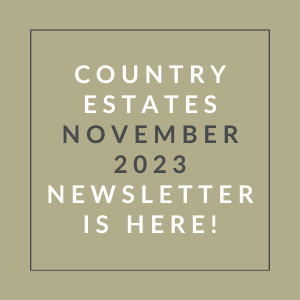 a brown background with the words county estates october 22 23 newsletter is here