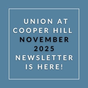 A newsletter announcement for the Union at Cooper Hill for November 2025.