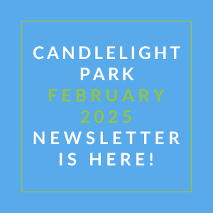 a green field with the textcandle park february 2024 newsletter is here