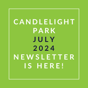 a green field with the words candidate park july 2024 newsletter is here