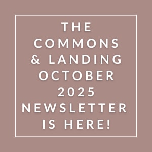 The image announces the availability of the Commons & Landing October 2025 newsletter.