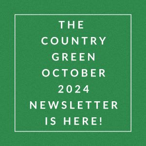 a green field with the words the country green october 2024 is here