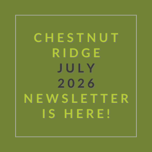 The image is a cover of the Chestnut Ridge July 2026 newsletter.