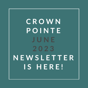 a green background with the words crown point june 23 2020 newsletter is here