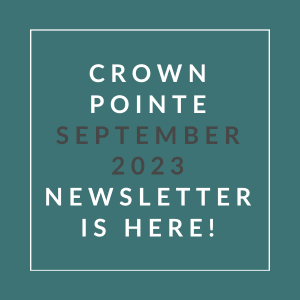 a green background with the words crown point september 23 23 newspaper is here