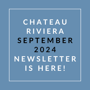 a white line on a blue background with the text chateau