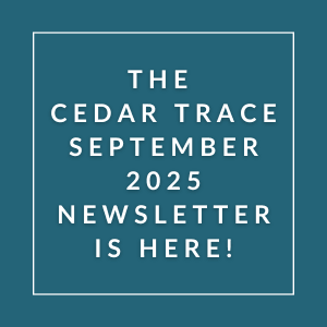 The image announces the release of the Cedar Trace September 2025 newsletter.