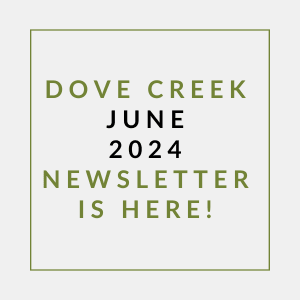 a poster with the date june 2024 and the text dove creek june