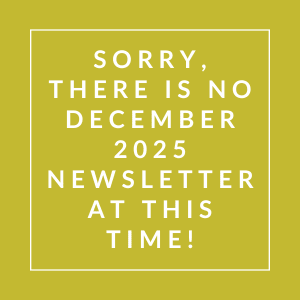 The image displays a message apologizing for the absence of a December 2025 newsletter.