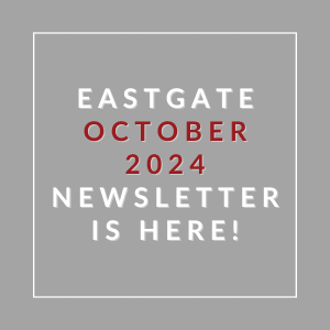 a gray background with white and red text and the words eastern october 2024 newsletter