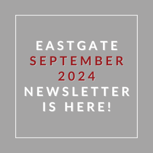 a gray background with white and red text and the words eastern 2021 newsletter