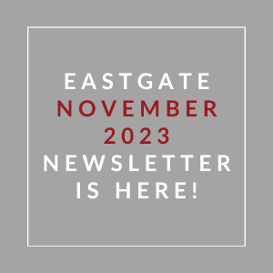 a gray background with white and red text and the words eastern october 2023