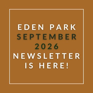 The image announces the availability of the Eden Park September 2026 newsletter.