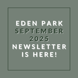 The image announces the availability of the Eden Park September 2025 newsletter.
