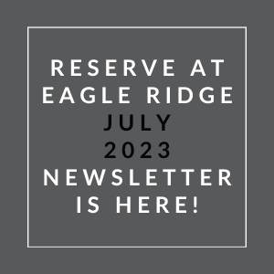 a sign that says preserve at eagle ridge july 23 newsletter is here