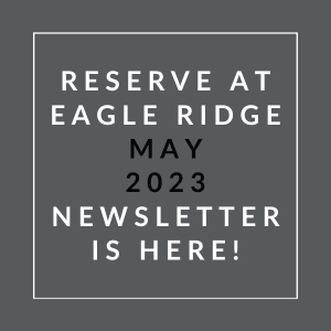 a sign that says preserve at eagle ridge may 22 23 newsletter is here