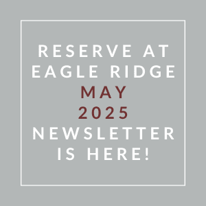 a red background with the words reserve may 2024 newsletter is here