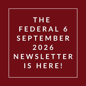 The image announces the availability of the Federal 6 September 2026 Newsletter.