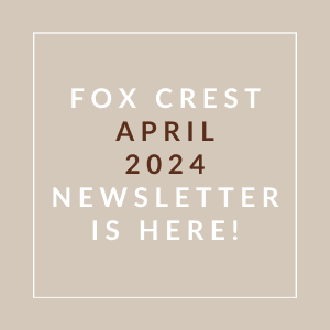 an image of fox creek with the text fox creek april 2020 newsletter is here