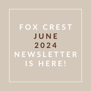 the logo for fox creek june 2020 newsletter is here
