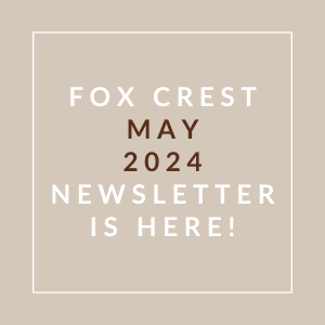 southwestern style banner with the words fox creek may 2020 newsletter is here