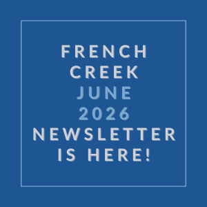 The image announces the availability of the French Creek June 2026 newsletter.