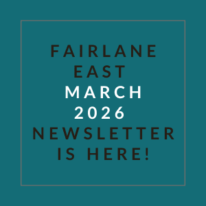 The image announces the availability of the Fairlane East March 2026 newsletter.