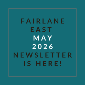 The image announces the availability of the Fairlane East May 2026 newsletter.