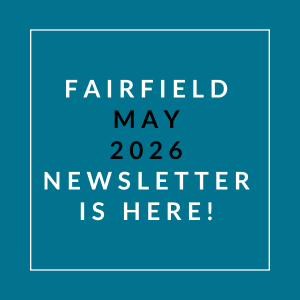 The image announces the availability of the Fairfield May 2026 newsletter.