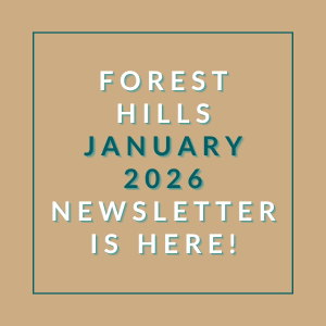 The image announces the availability of the Forest Hills January 2026 newsletter.