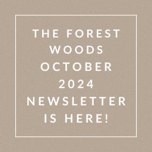 the logo for the forest woods october 2024 newsletter is here