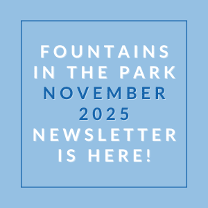 A blue square with white text announcing the availability of a newsletter for November 2025.