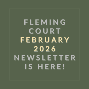 The image is a cover of the Fleming Court newsletter for February 2026.