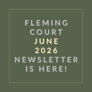 The image is a cover of the Fleming Court June 2026 newsletter.