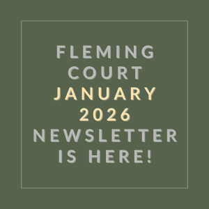 The image is a cover of the Fleming Court January 2026 newsletter.