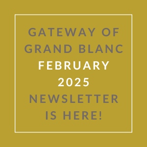 The image is a cover of the Gateway of Grand Blanc January 2025 newsletter.