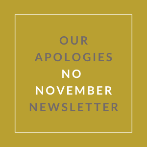 A message stating "Our Apologies No November Newsletter" is displayed.