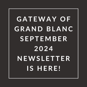 a white box with the words gateway of grand blanc september 2020