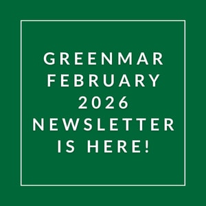 The image announces the availability of the Greenmar February 2026 newsletter.