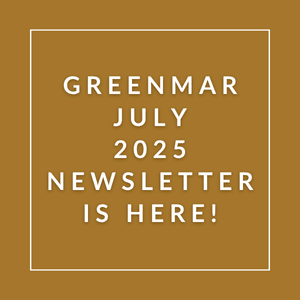 The image announces the availability of the Greenmar July 2025 newsletter.