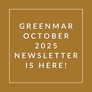 The image announces the availability of the Greenmar October 2025 newsletter.