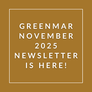 The image announces the availability of the Greenmar November 2025 newsletter.