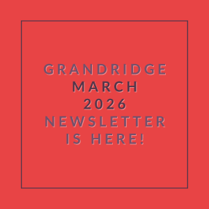 The image announces the availability of the Grandridge March 2026 newsletter.