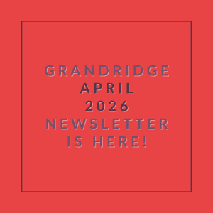 The image announces the availability of the Grandridge April 2026 newsletter.