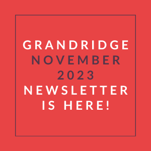 a red background with white text and the words grandridge october 22 23 news