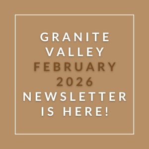 The image is a cover of the Granite Valley January 2026 newsletter.